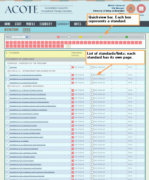 Status page acote_status_page.gif