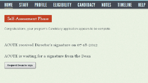 Request Dean to sign button Request Dean to sign button