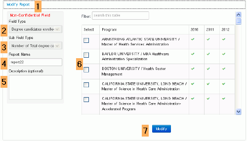Modify a benchmarking report